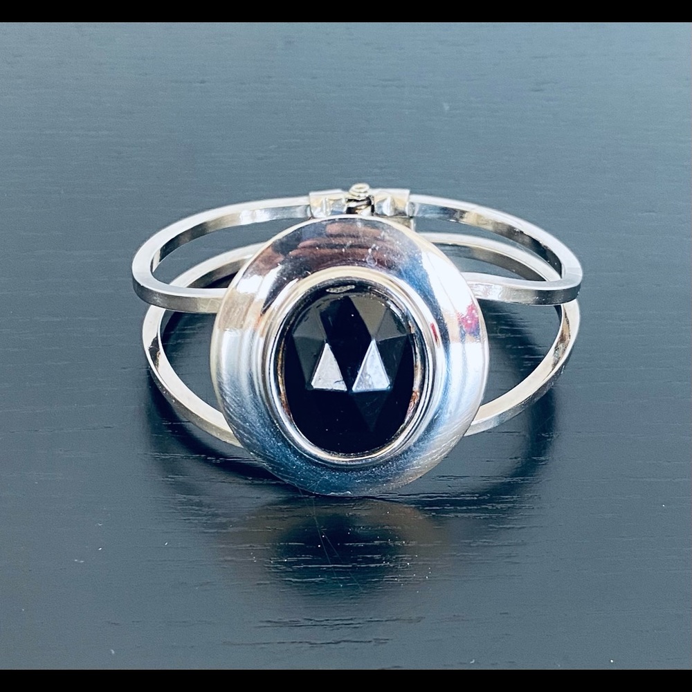 Silver Hinged Closure Bangle - image 7